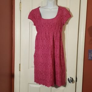 Donna Morgan cotton embroidered short sleeve dress